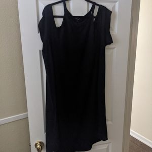 Black cold shoulder dress